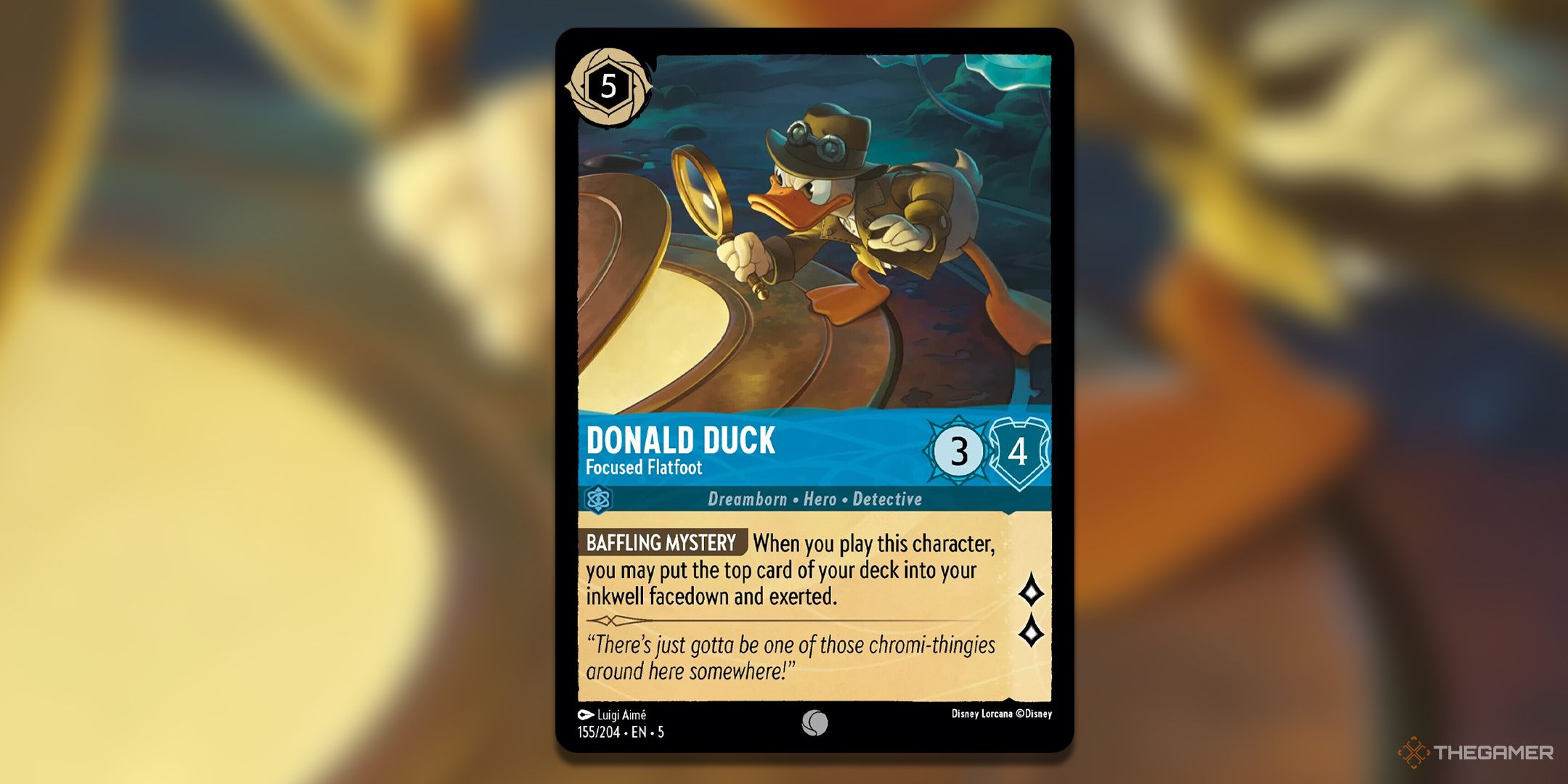 Donald Duck, Focused Flatfoot Lorcana Card