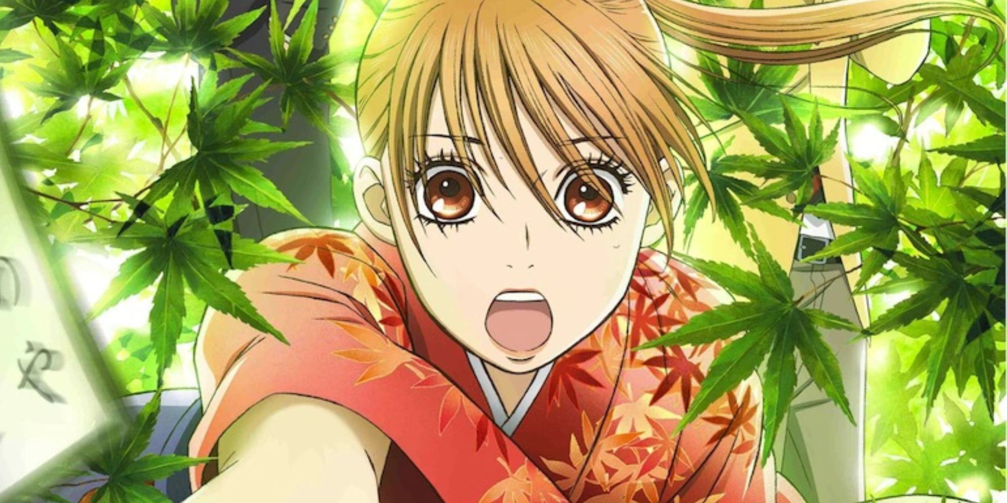 The female protagonist Chihaya in one of the key visuals in Chihayafuru.