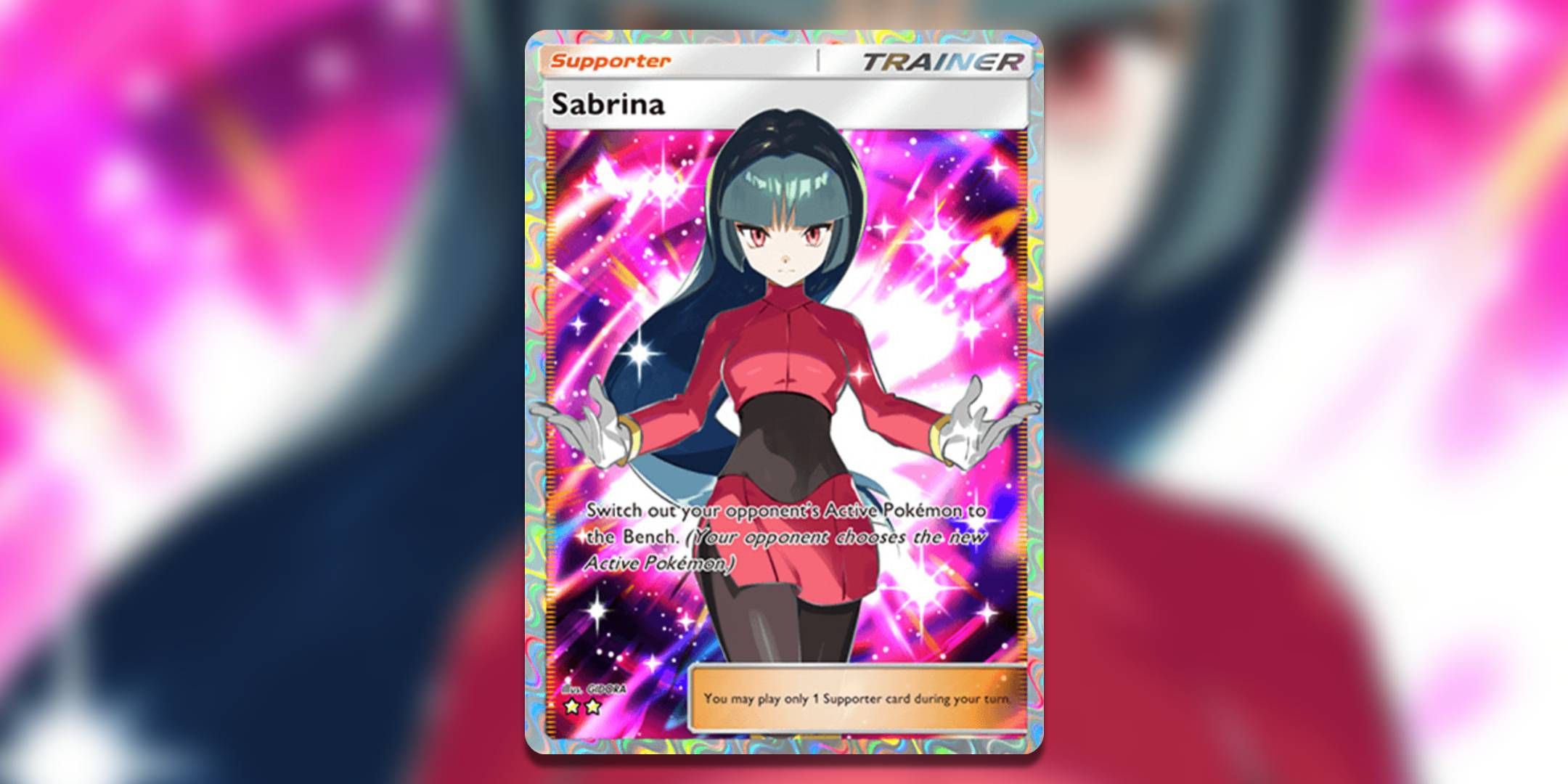 The Pokemon TCG Pocket card Sabrina by GIDORA.