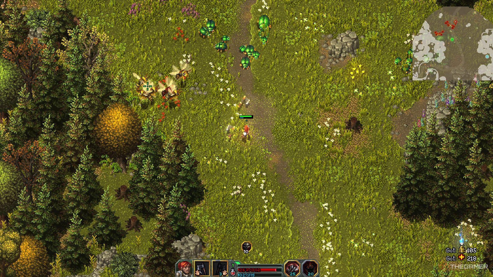 A Warrior throwing axes at enemies in Heroes of Hammerwatch 2.