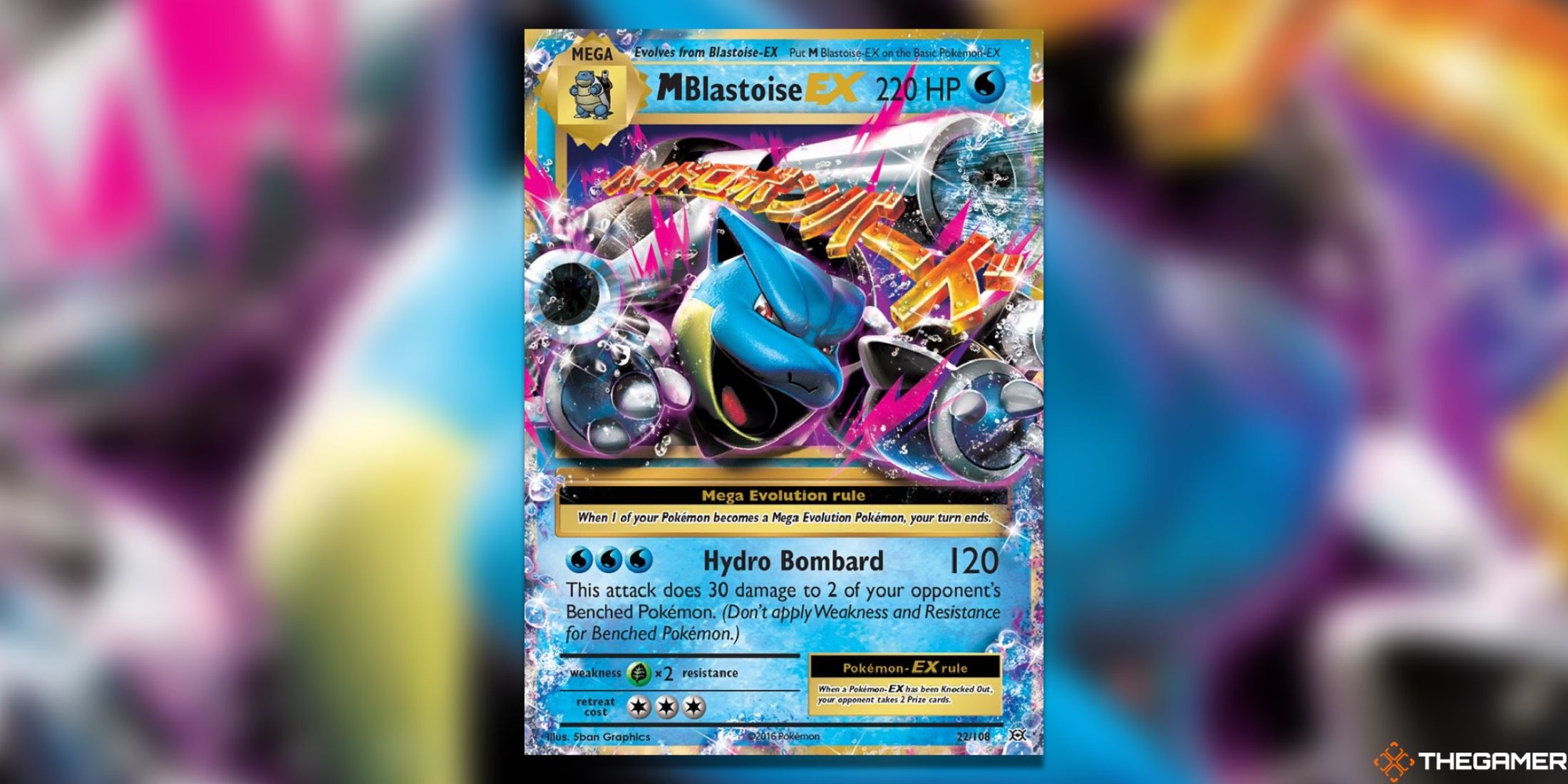 The XY Evolutions M Blastoise EX from the Pokemon TCG.