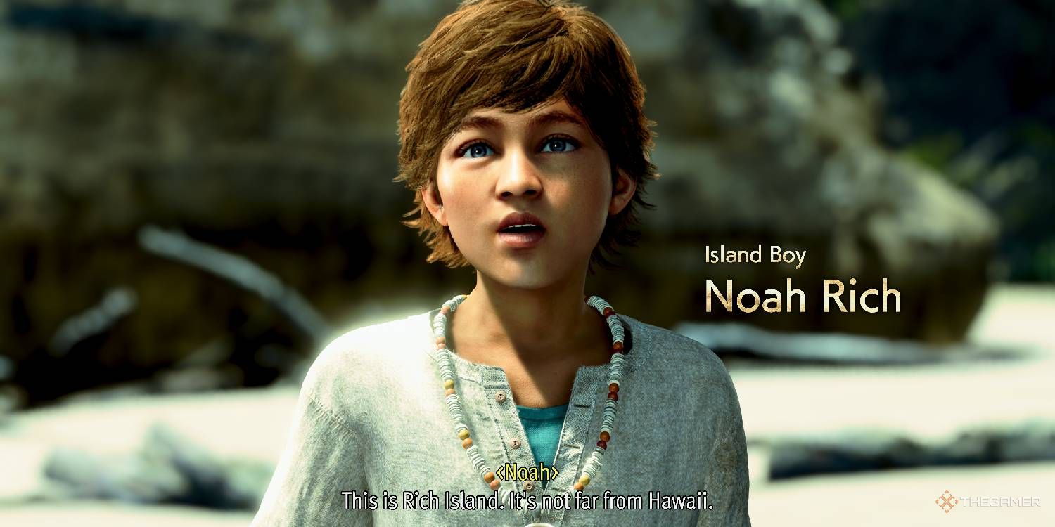 Noah Rich introduction screen from Like A Dragon Pirate Yakuza.