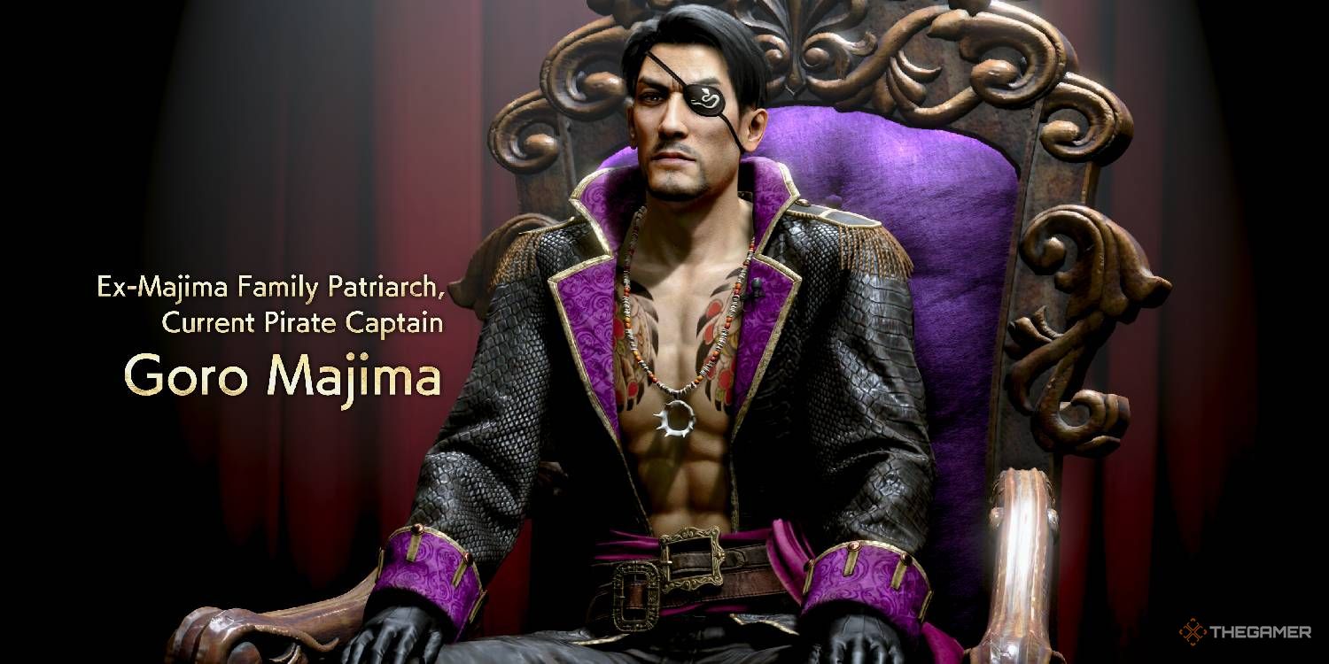 Goro Majima introduction screen from Like A Dragon Pirate Yakuza.