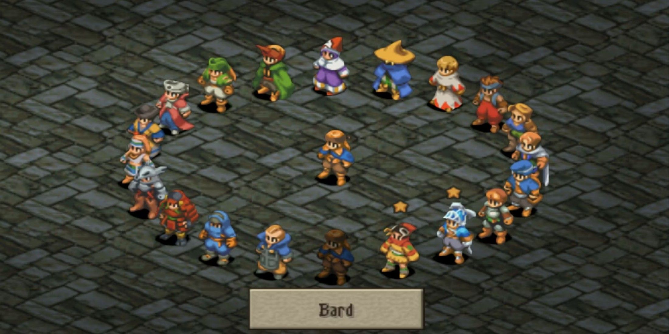 A screenshot showing the Job selection menu from Final Fantasy Tactics Advance