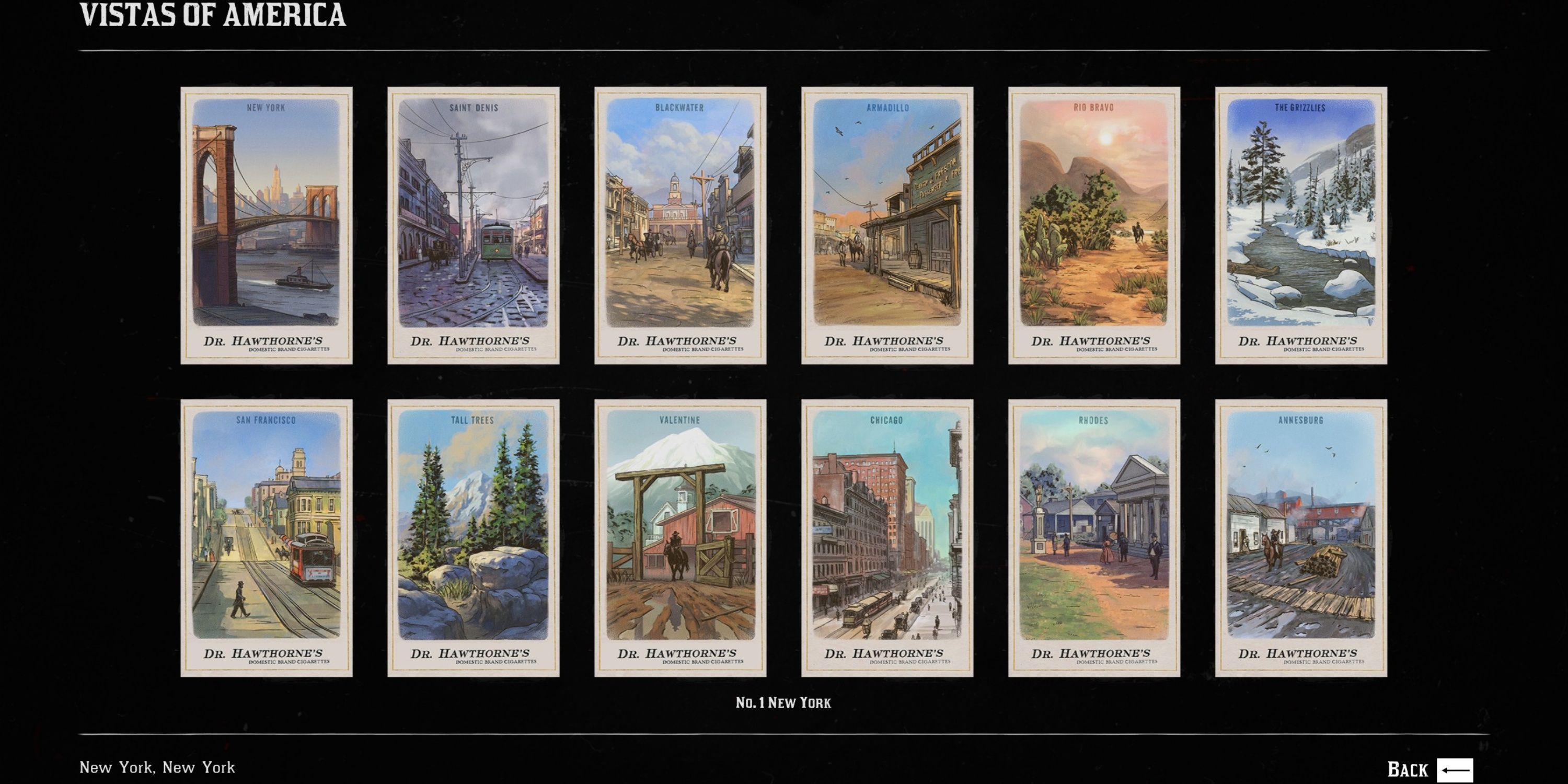 vistas of america cigarette card set