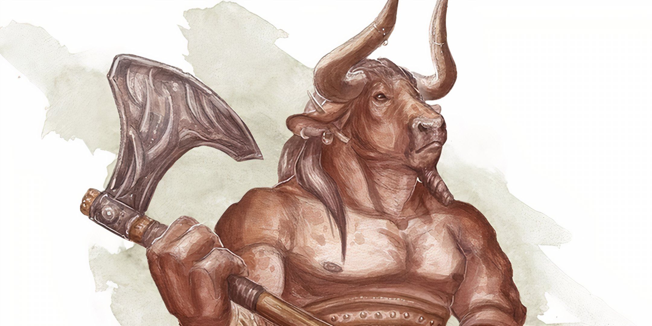 A minotaur character wielding an axe in Dungeons & Dragons. 