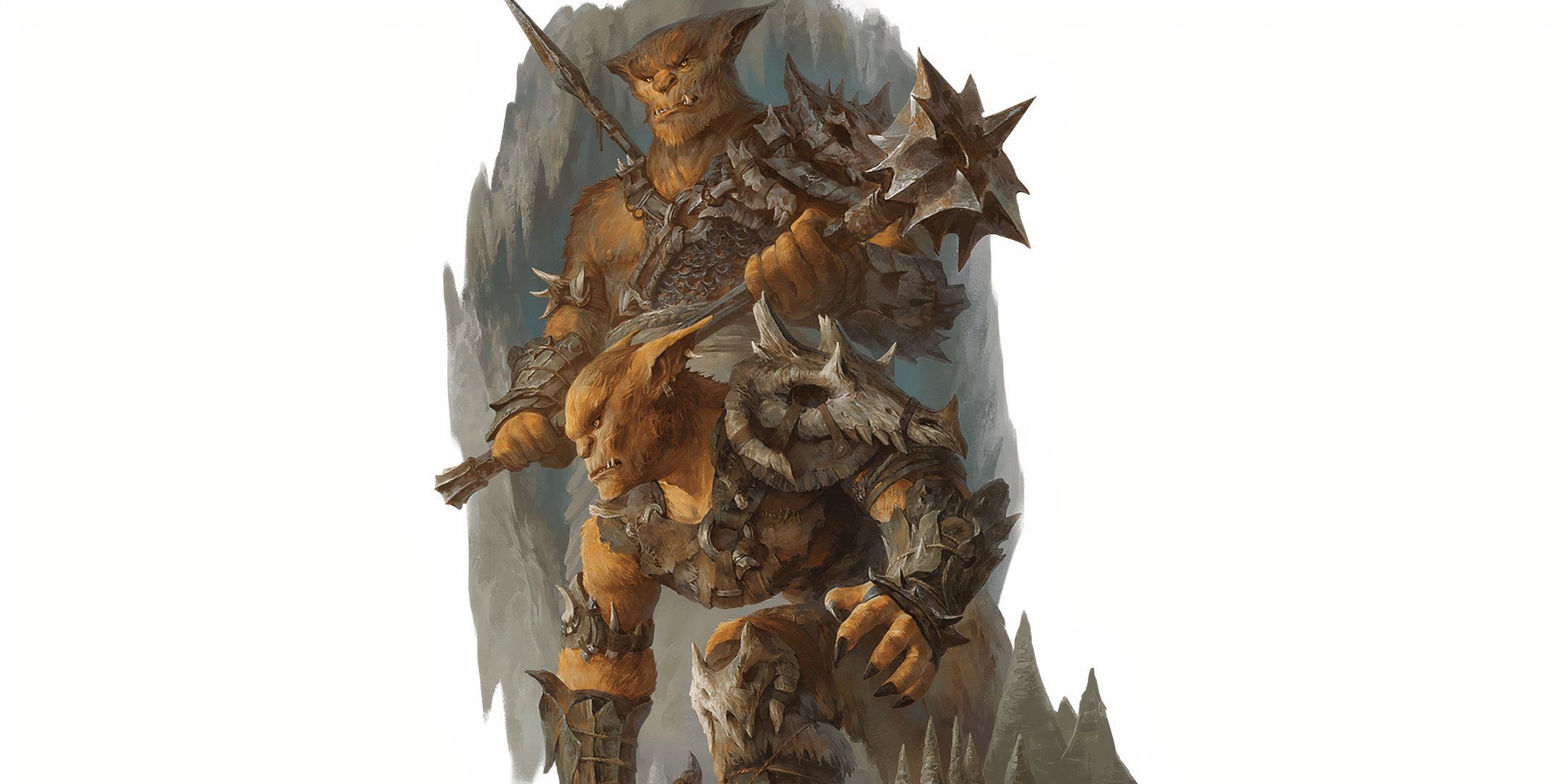 A duo of bugbears wielding clubs in Dungeons & Dragons. 