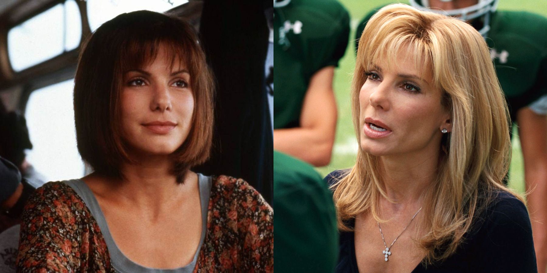 Sandra Bullock best performances feature split image Speed and The Blind Side