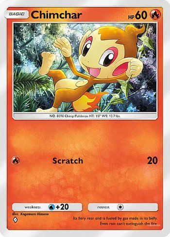 The Chimchar card from Pokemon TCG Pocket.