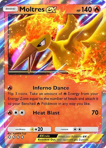 The Moltres ex card from Pokemon TCG Pocket.