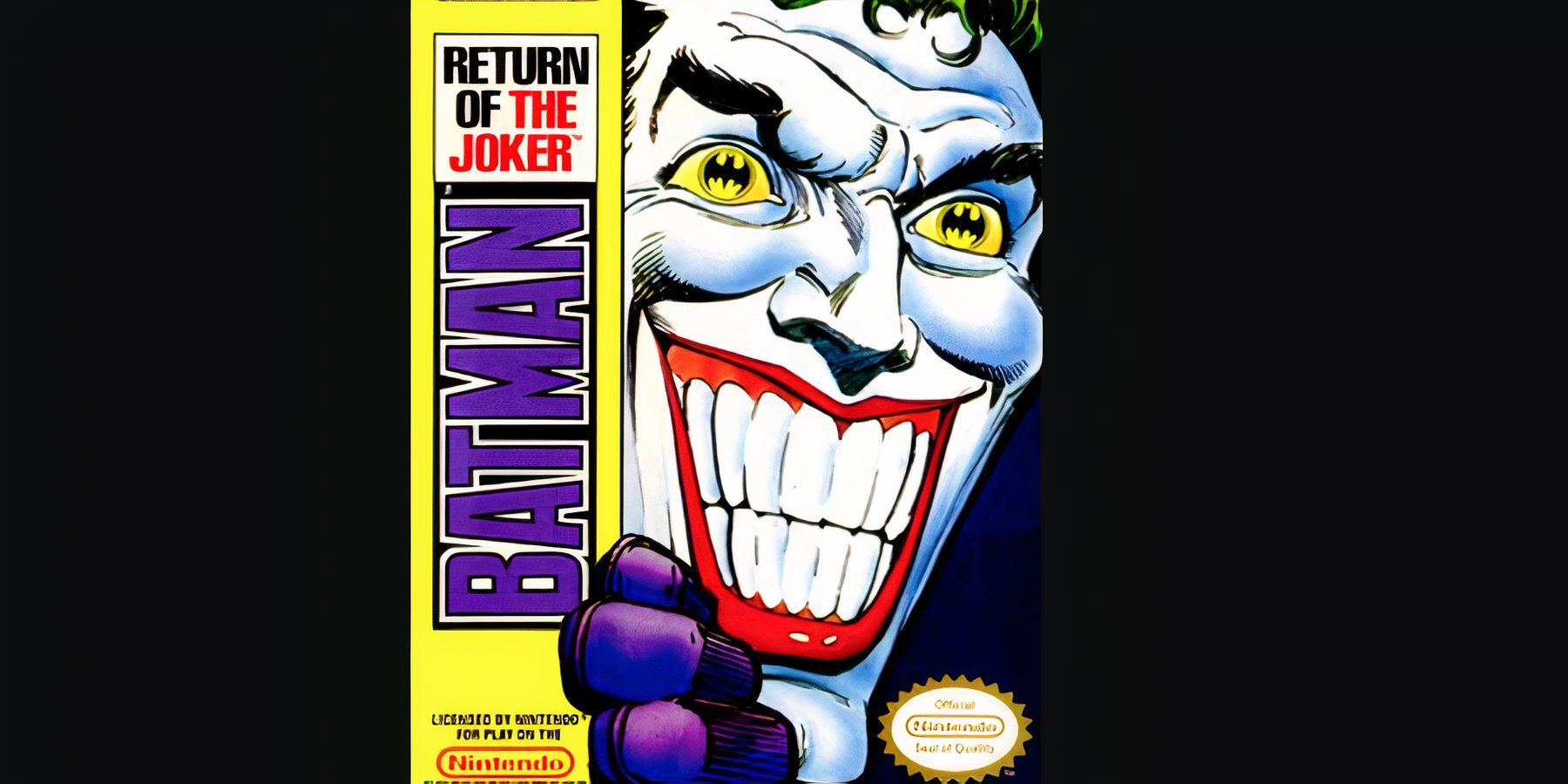 Joker peeking around a corner in Batman: return Of The Joker