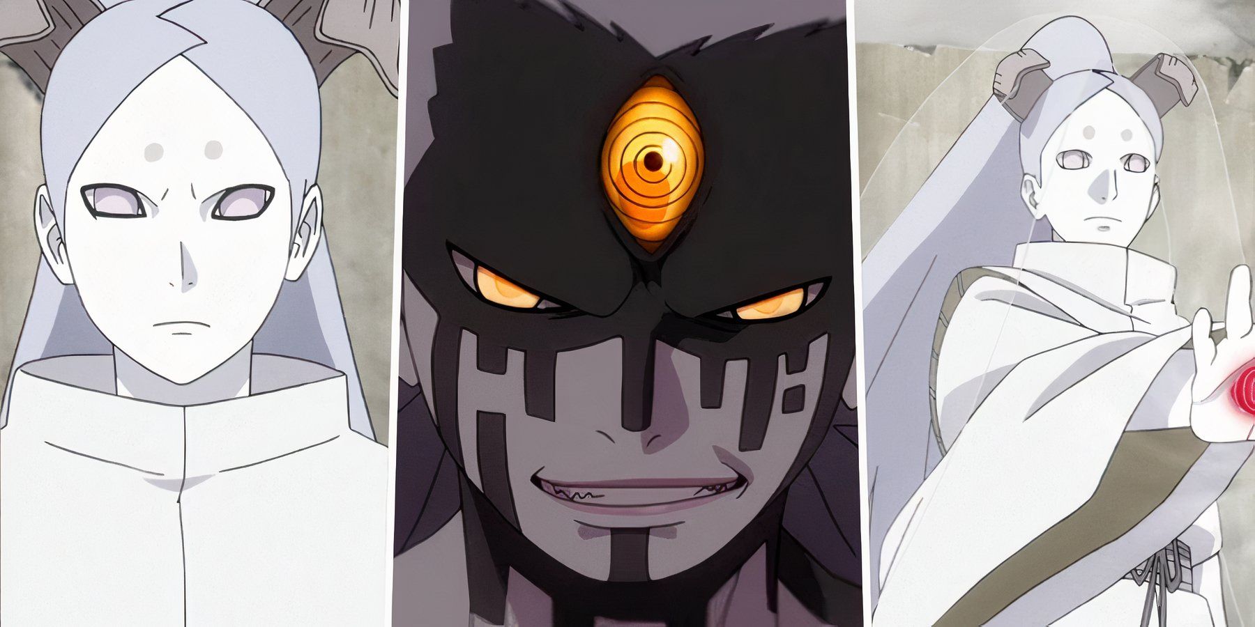 A split image of Momoshiki Otsutsuki in Naruto