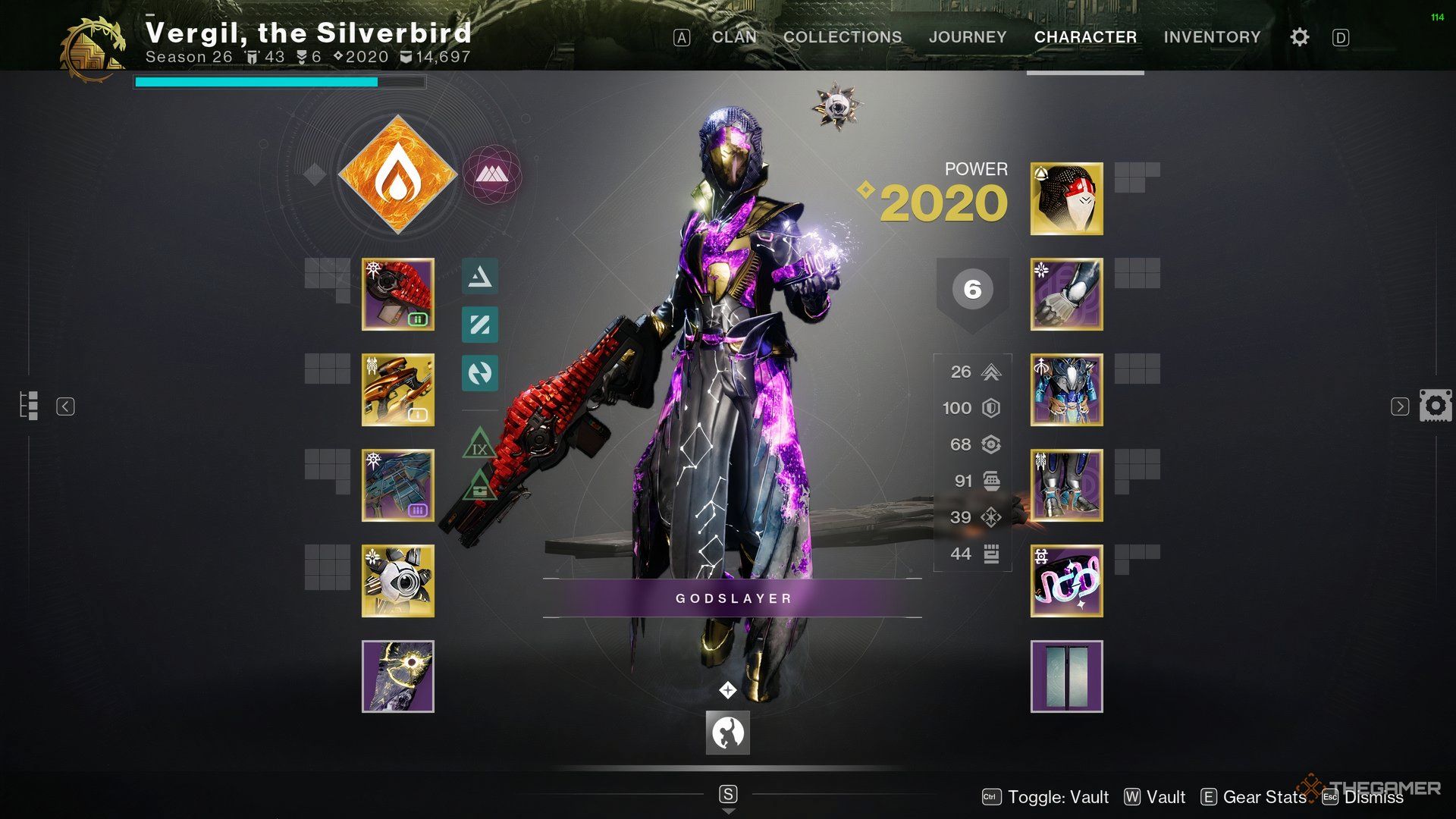 Warlock loadout screen for Hypernet Current Grandmaster Nightfall.