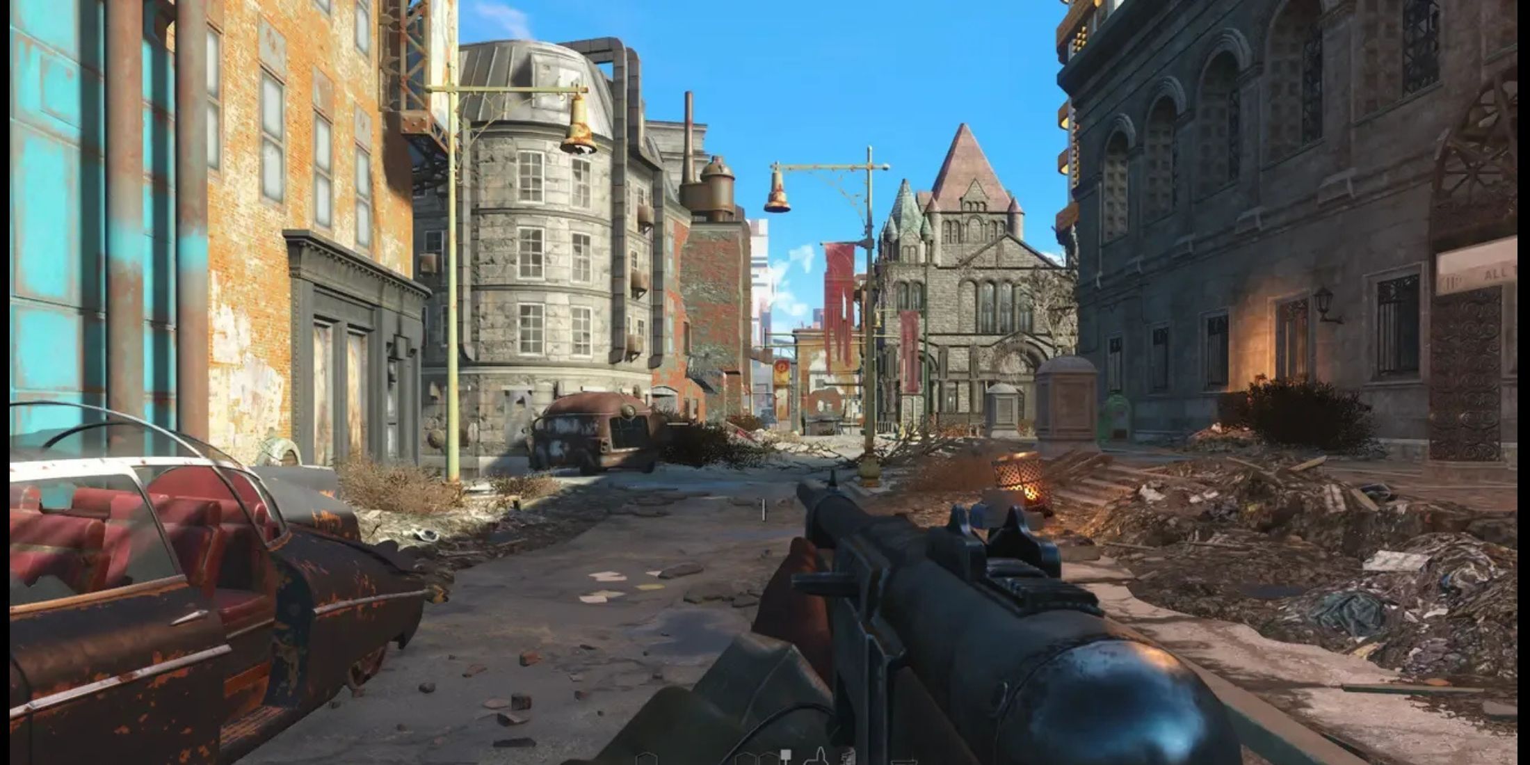 A Fallout 4 Street in the Daytime