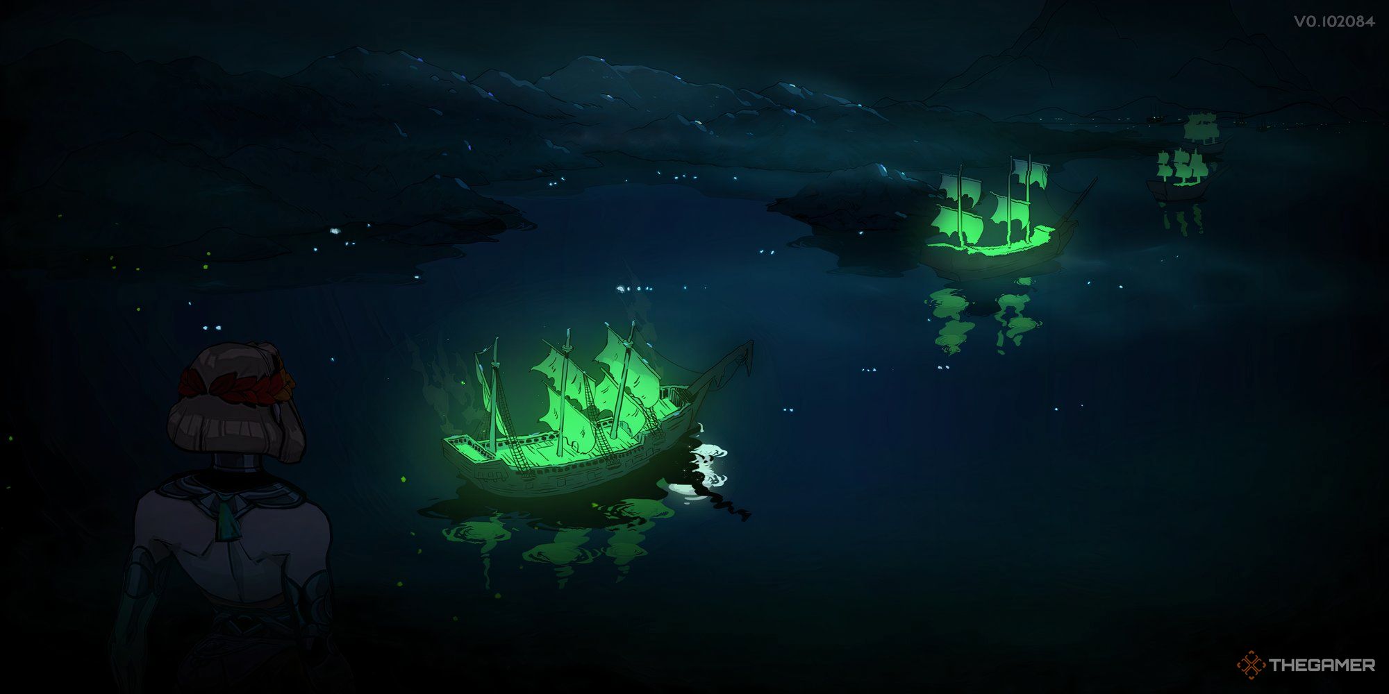 Melione looking at the Poseidon's fleet heading toward Mount Olympus to intercept forces of Chronos.