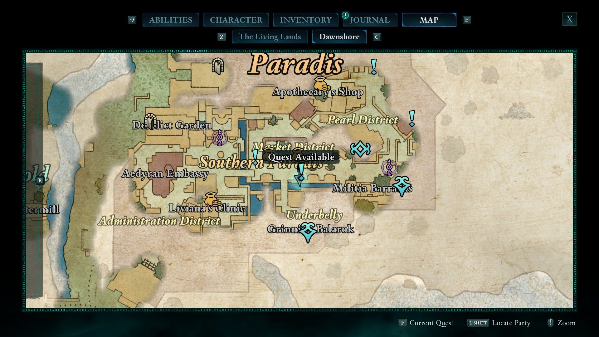 The Paradis Bounty Board in Avowed