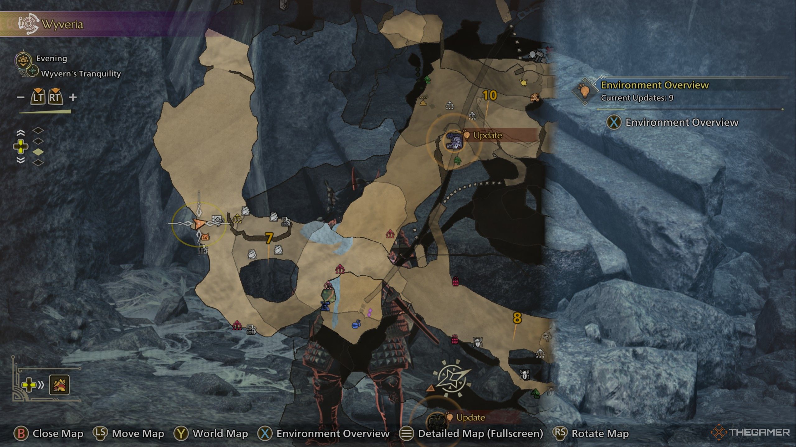 Area 7 of Wyveria highlighted on the map in monster hunter wilds.