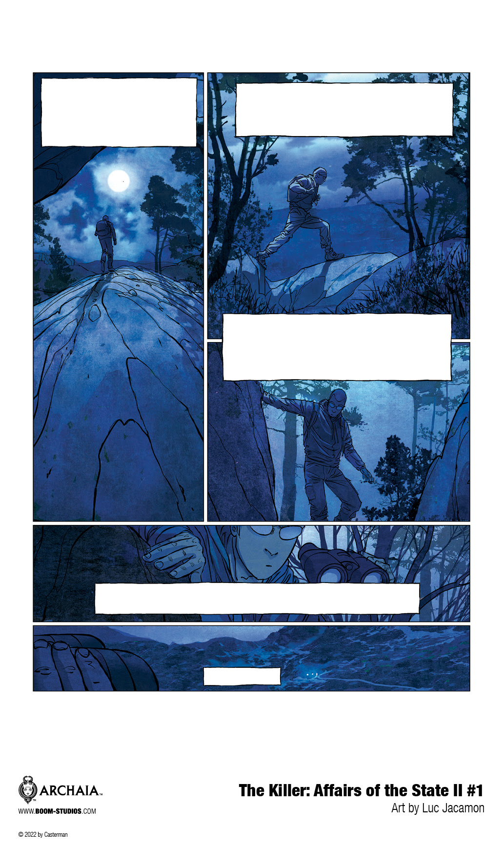 Unlettered interior pages from The Killer: Affairs of the State II.