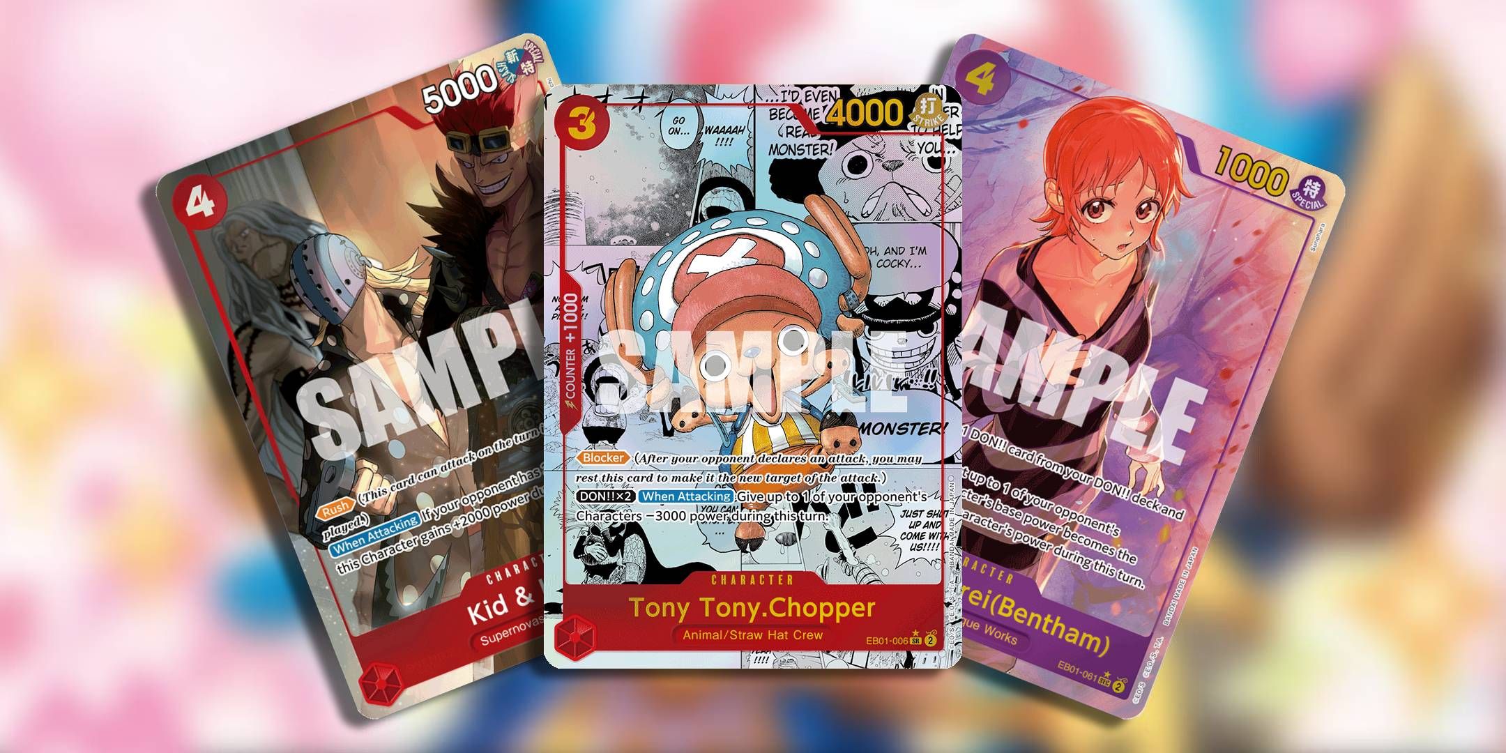 featured image for most valuable cards in eb01 with kid and killer chopper and mr 2 bon clay alternate arts one piece card game