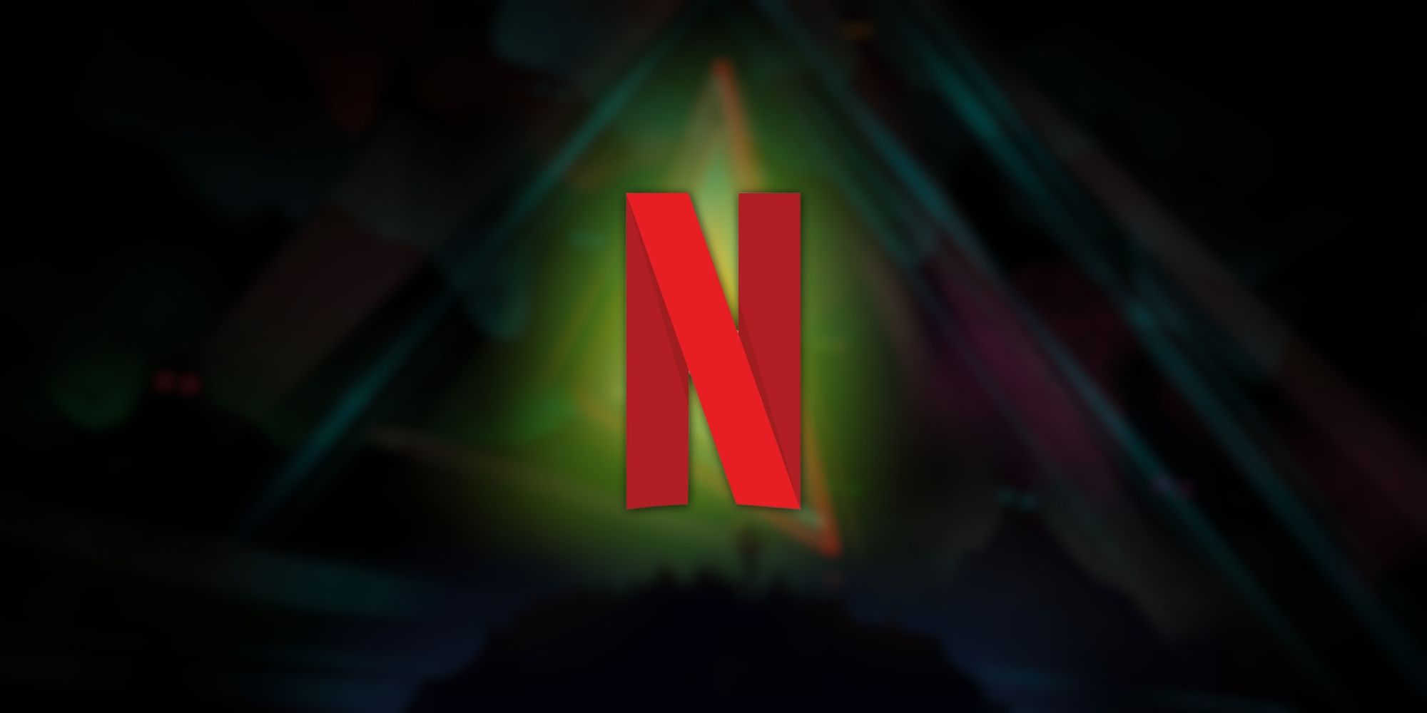 Netflix logo sits in front of a blurred out screenshot of the game Oxenfree