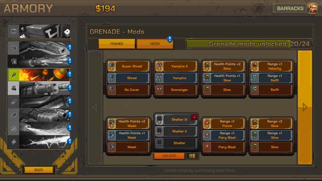 A screenshot shows a mod selection screen.