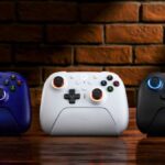 The three colorways of the 8BitDo Ultimate 2 Wireless Controller in a marketing image