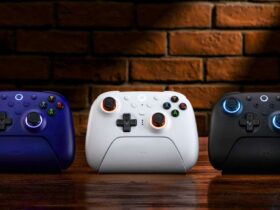 The three colorways of the 8BitDo Ultimate 2 Wireless Controller in a marketing image