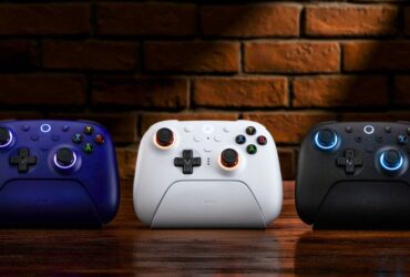 The three colorways of the 8BitDo Ultimate 2 Wireless Controller in a marketing image