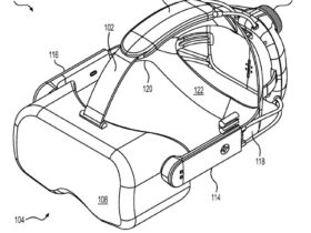 A patent for a Valve VR headset on a white background