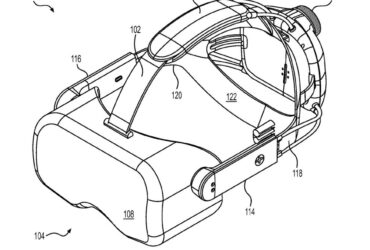 A patent for a Valve VR headset on a white background