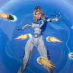 Invisible Woman in her Marvel Rivals character reveal trailer, surrounded by projectiles