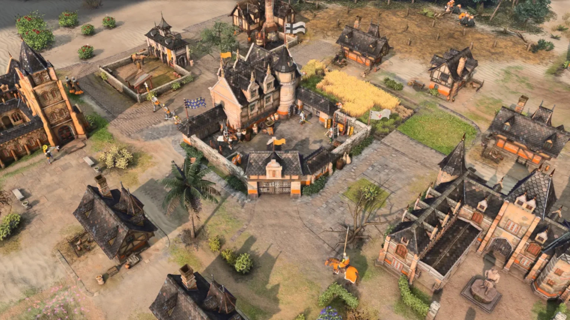 AoE 4 DLC: A screenshot of new buildings arriving in a future Age of Empires 4 DLC