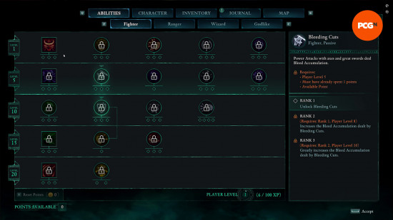 Avowed abilities: Fighter skill tree