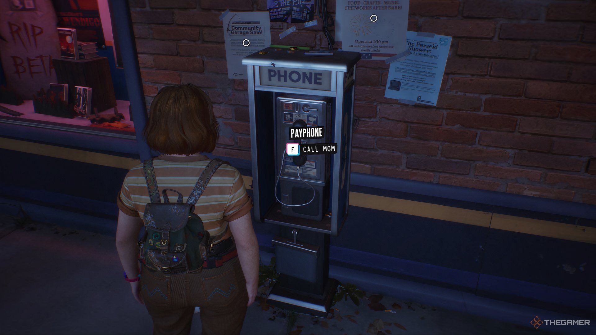 Swann in front of a phone booth in Lost Records: Bloom & Rage.