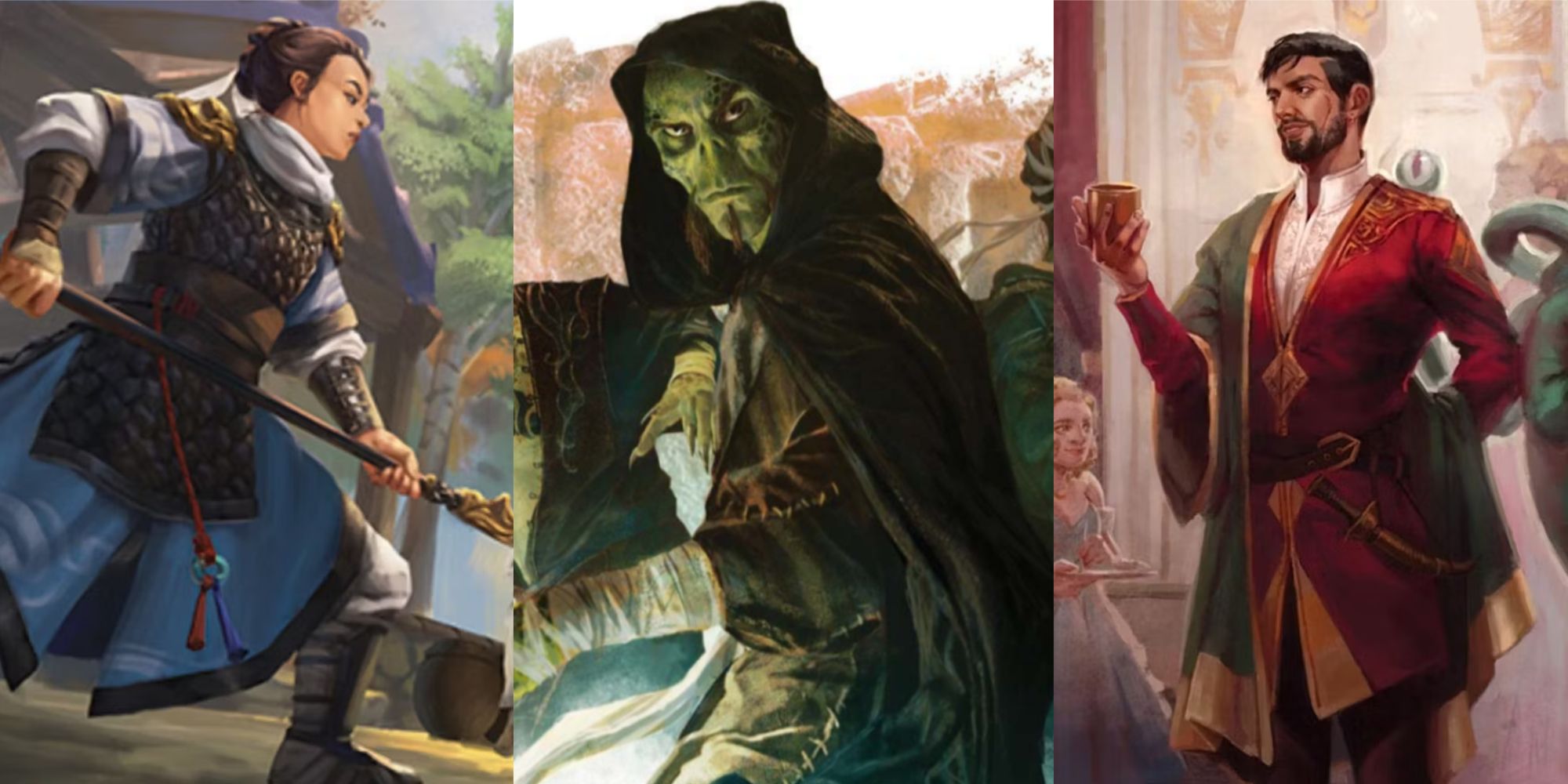 Split Image of different Monks in D&D