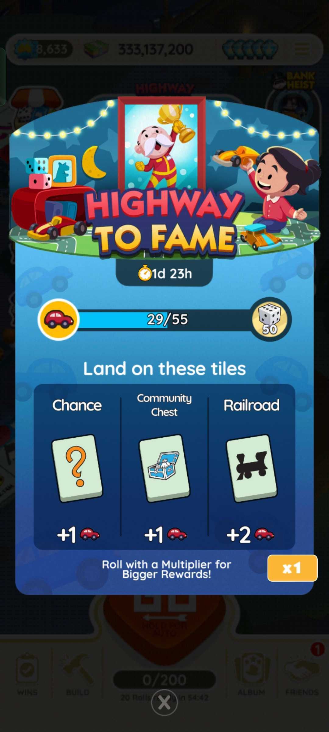 Monopoly Go, Highway To Fame rewards.