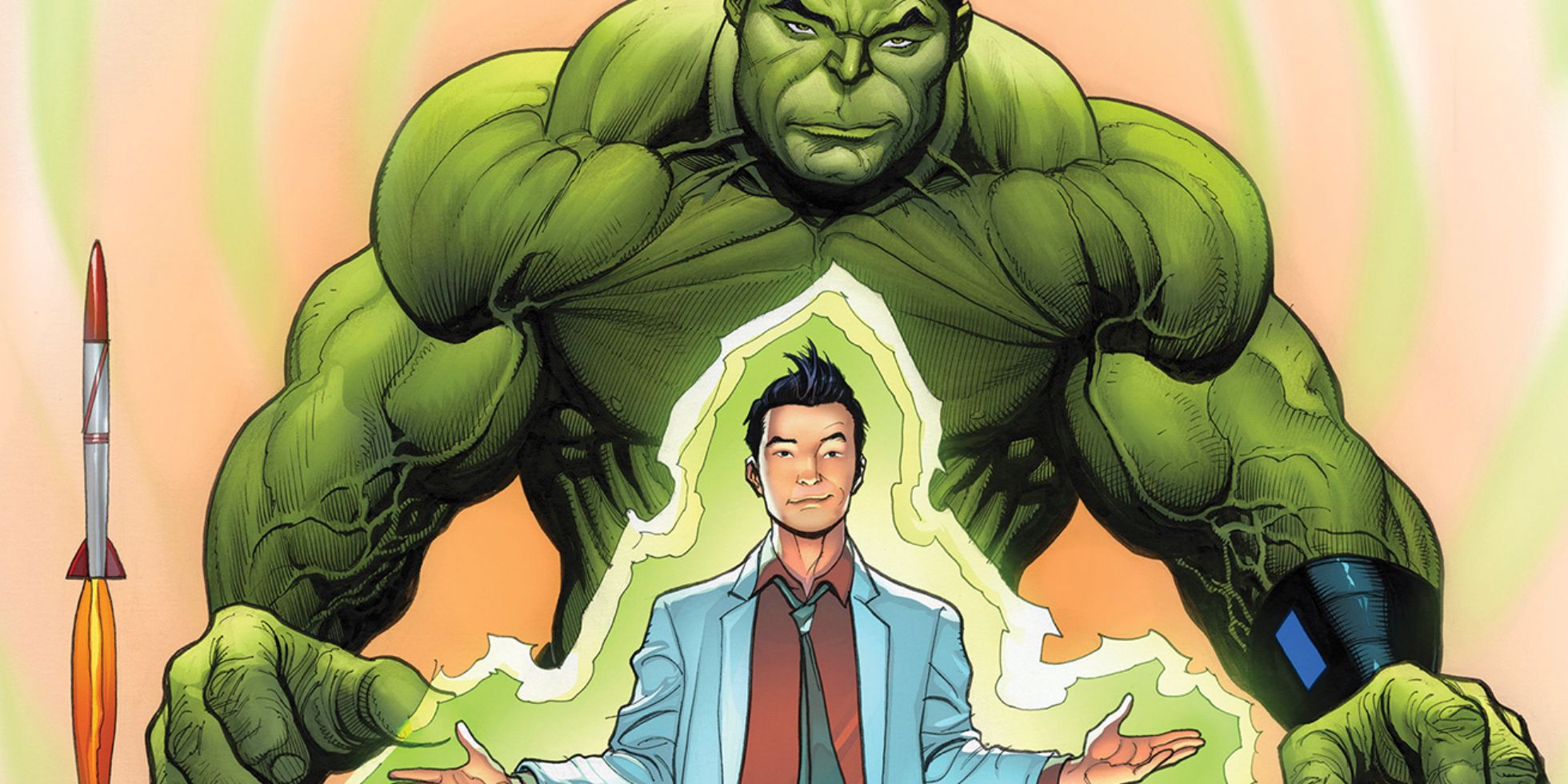 Amadeus Cho in his human and Hulk form in Marvel comics