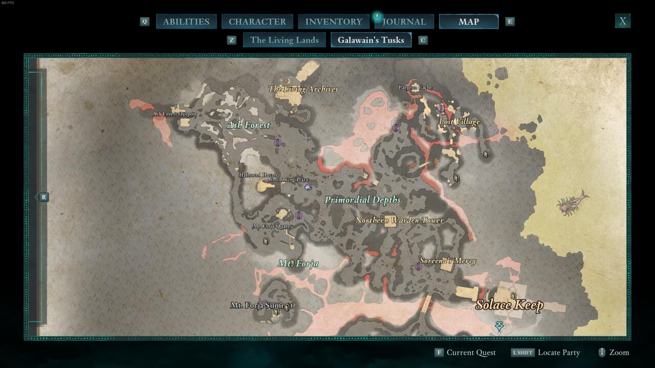 Northern Galawain's Tusks map