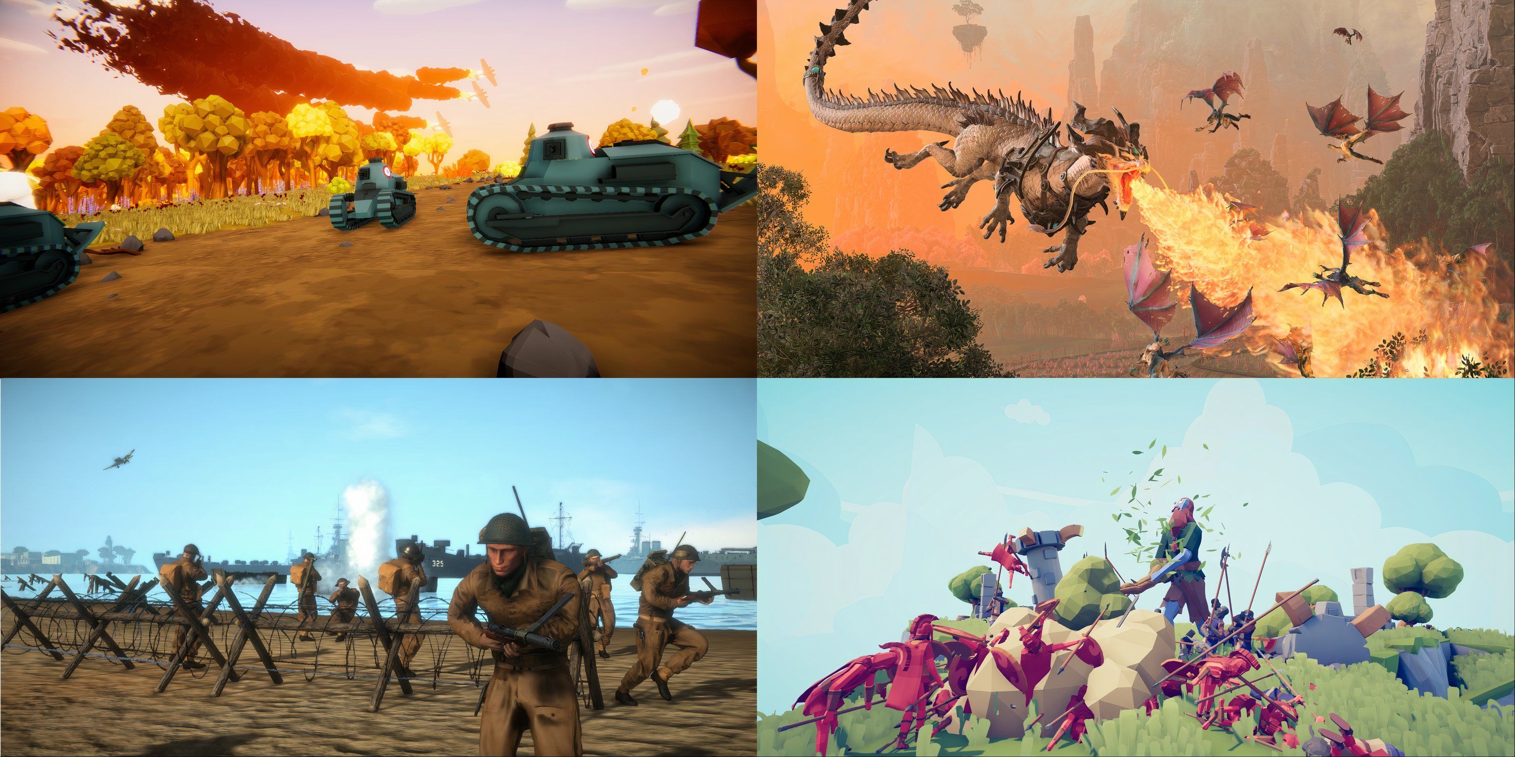 Best Sandbox Battle Games, Total Tank sim, Warhammer 3, easy red 2 and TABS