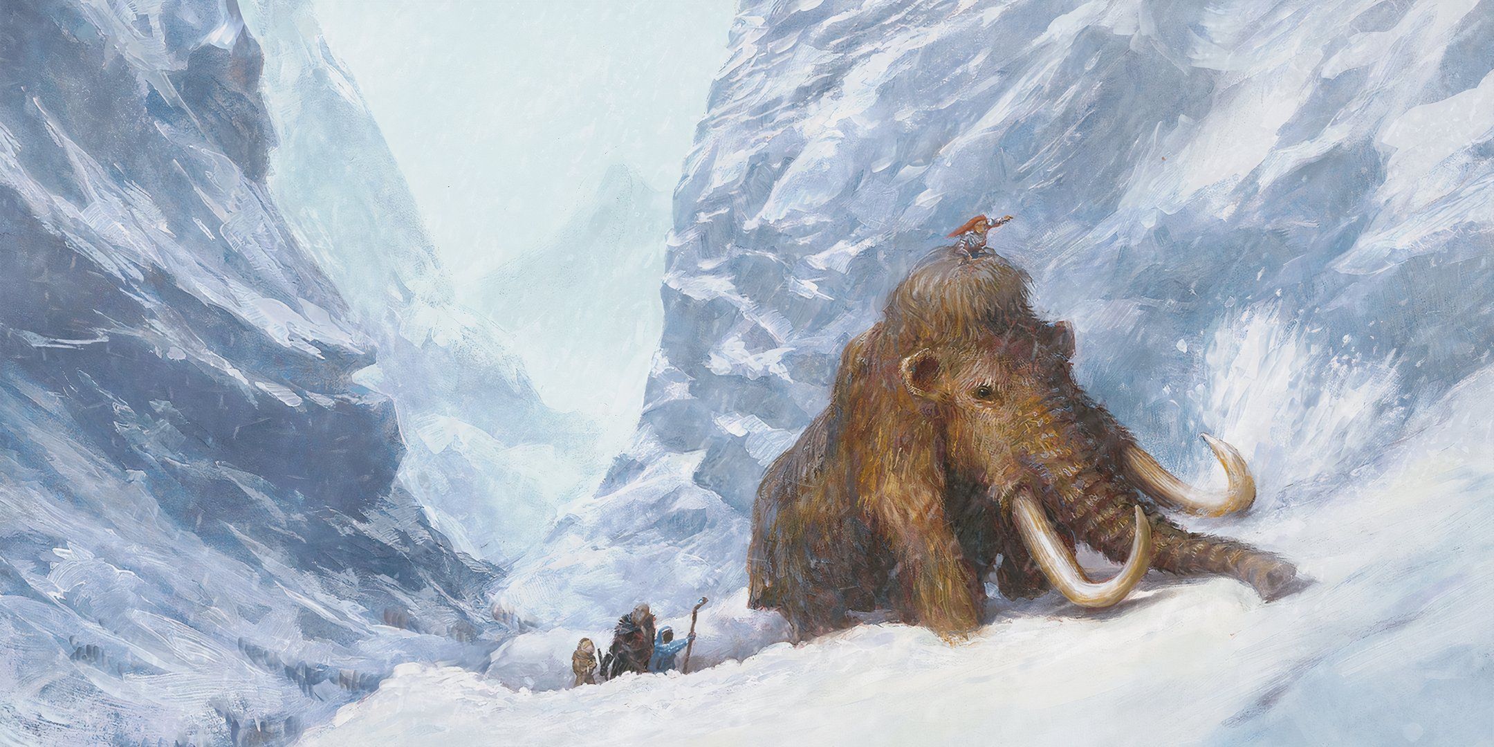 An icy tundra with woolly mammoths in Dungeons & Dragons. 