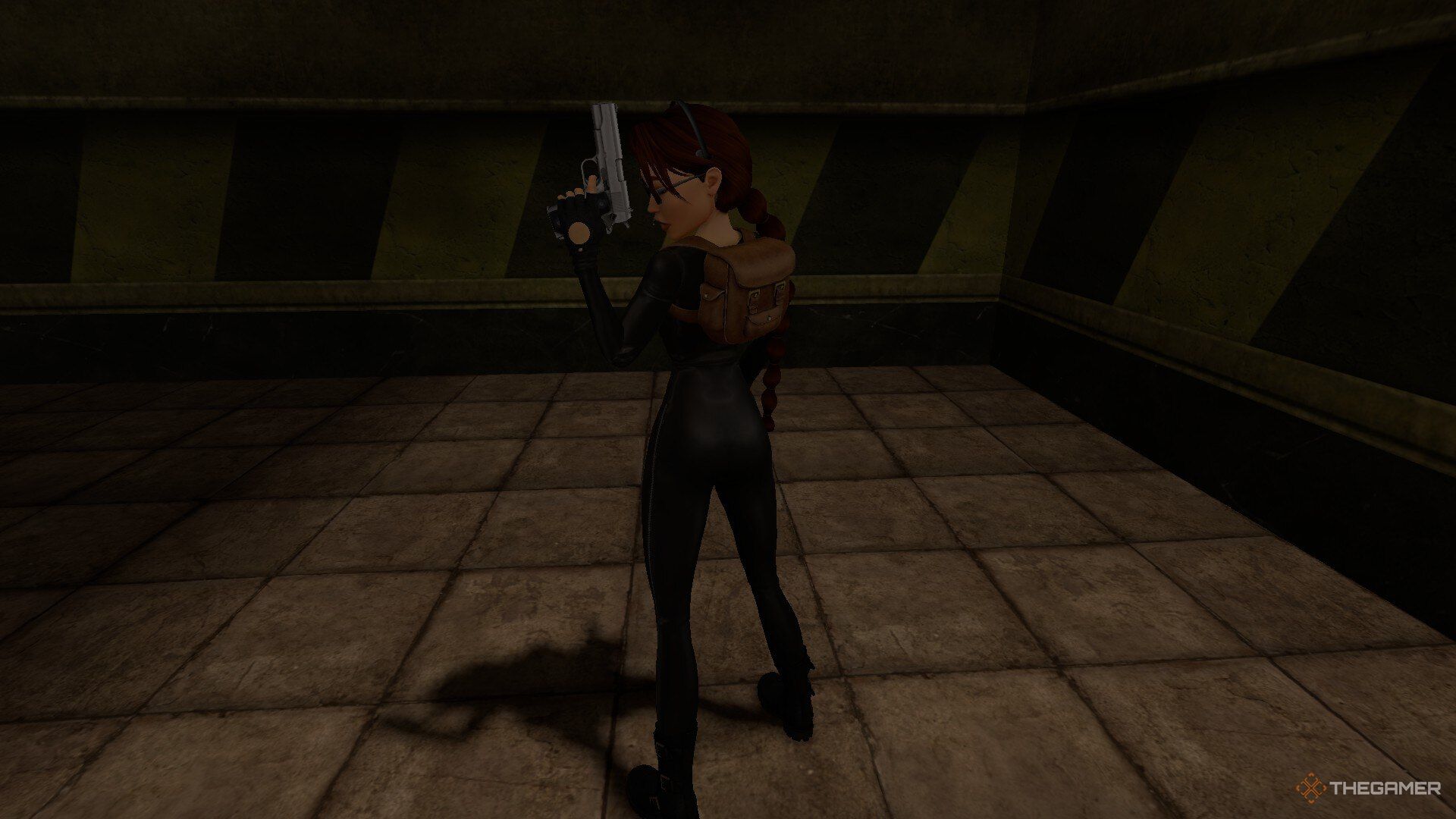 Lara Croft in Tomb Raider 4-6 Remastered, wearing the catsuit.