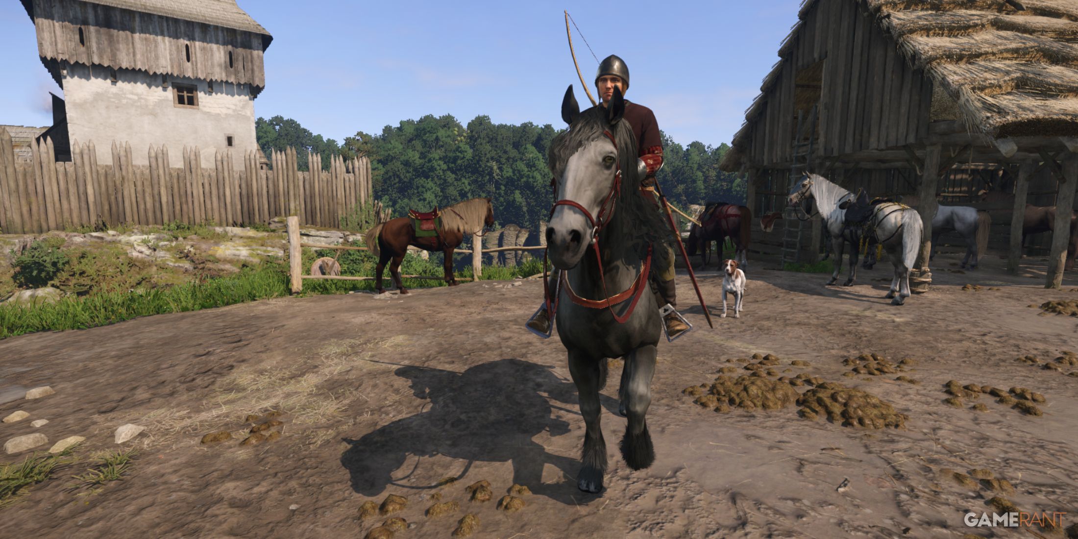 Schkrle, one of the fastest early game horses in Kingdom Come Deliverance 2, at a serene meadow