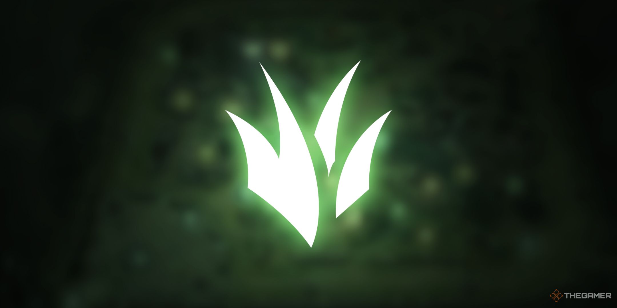 A blurred Wild Rift map with the Jungle role logo glowing green.