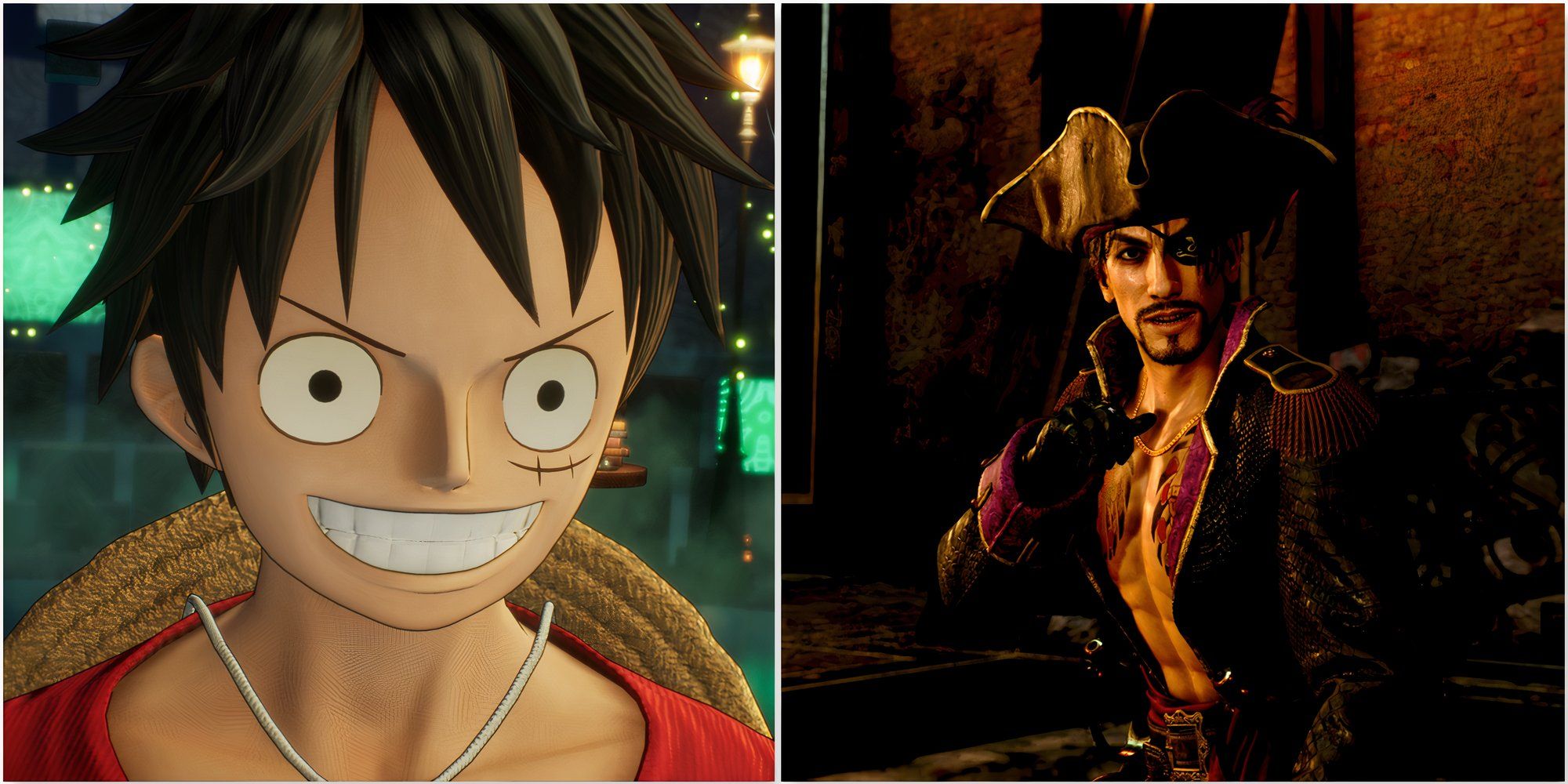 Luffy in One Piece Odyssey and Goro in Like a Dragon Pirate Yakuza in Hawaii