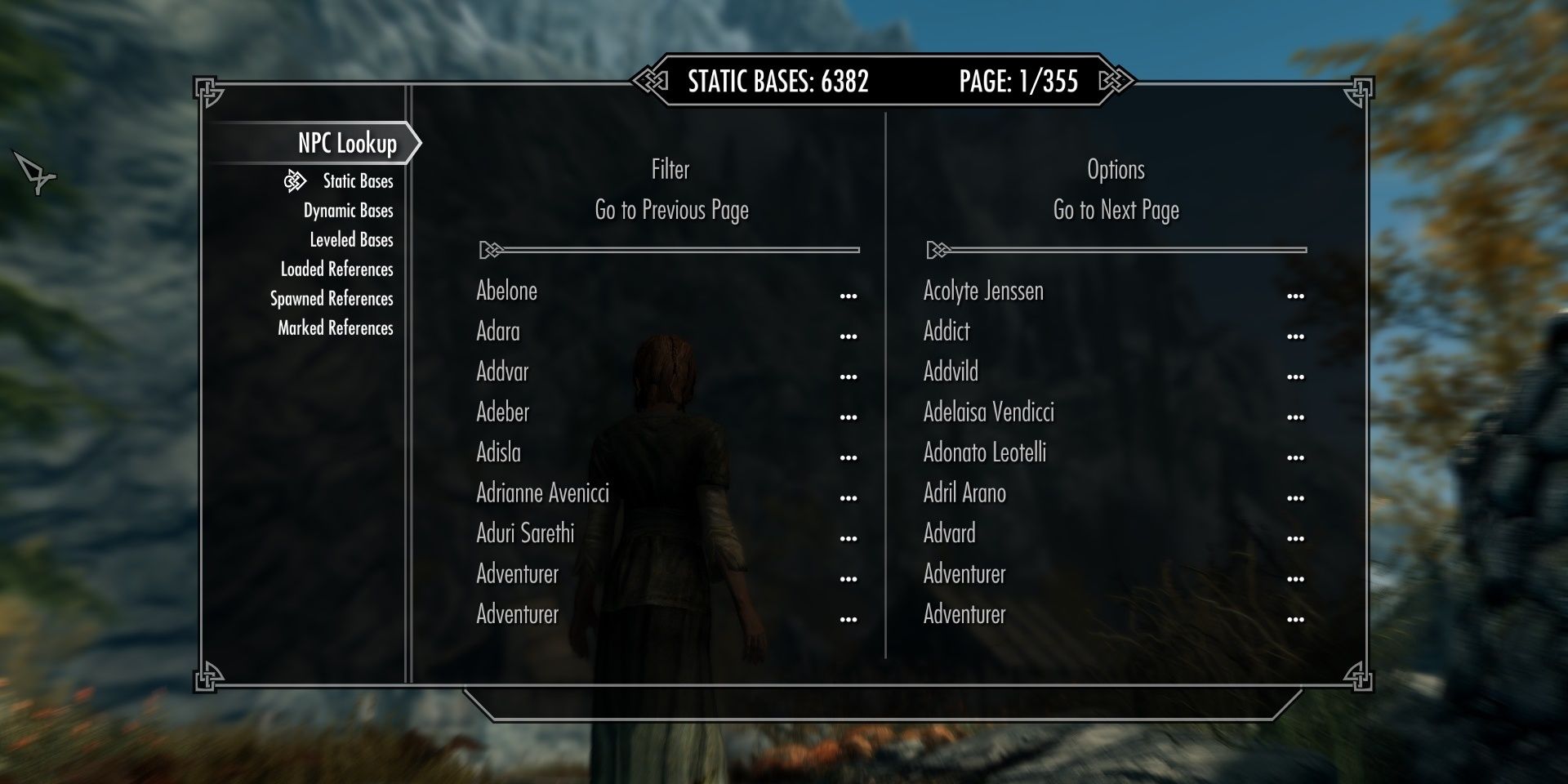 NPC Lookup Mod For Skyrim