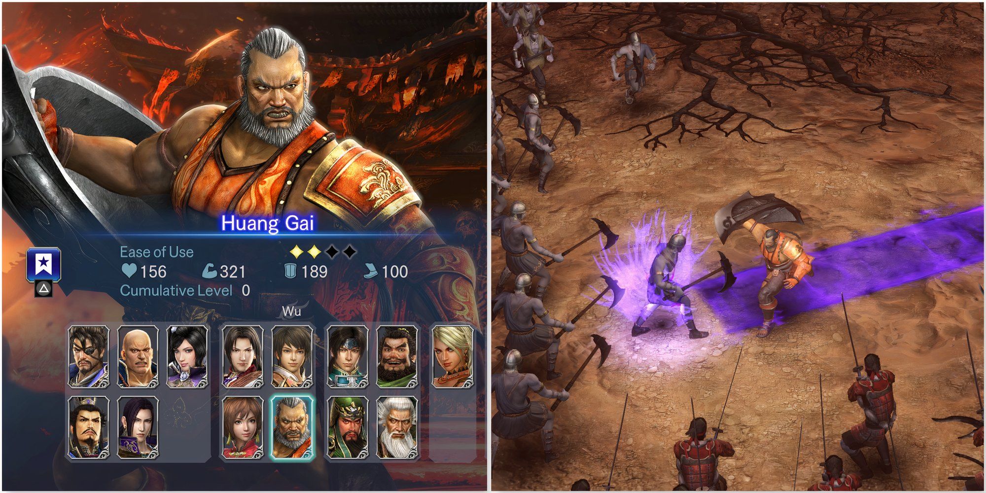 Huang Gai and fighting enemies in Warriors Abyss