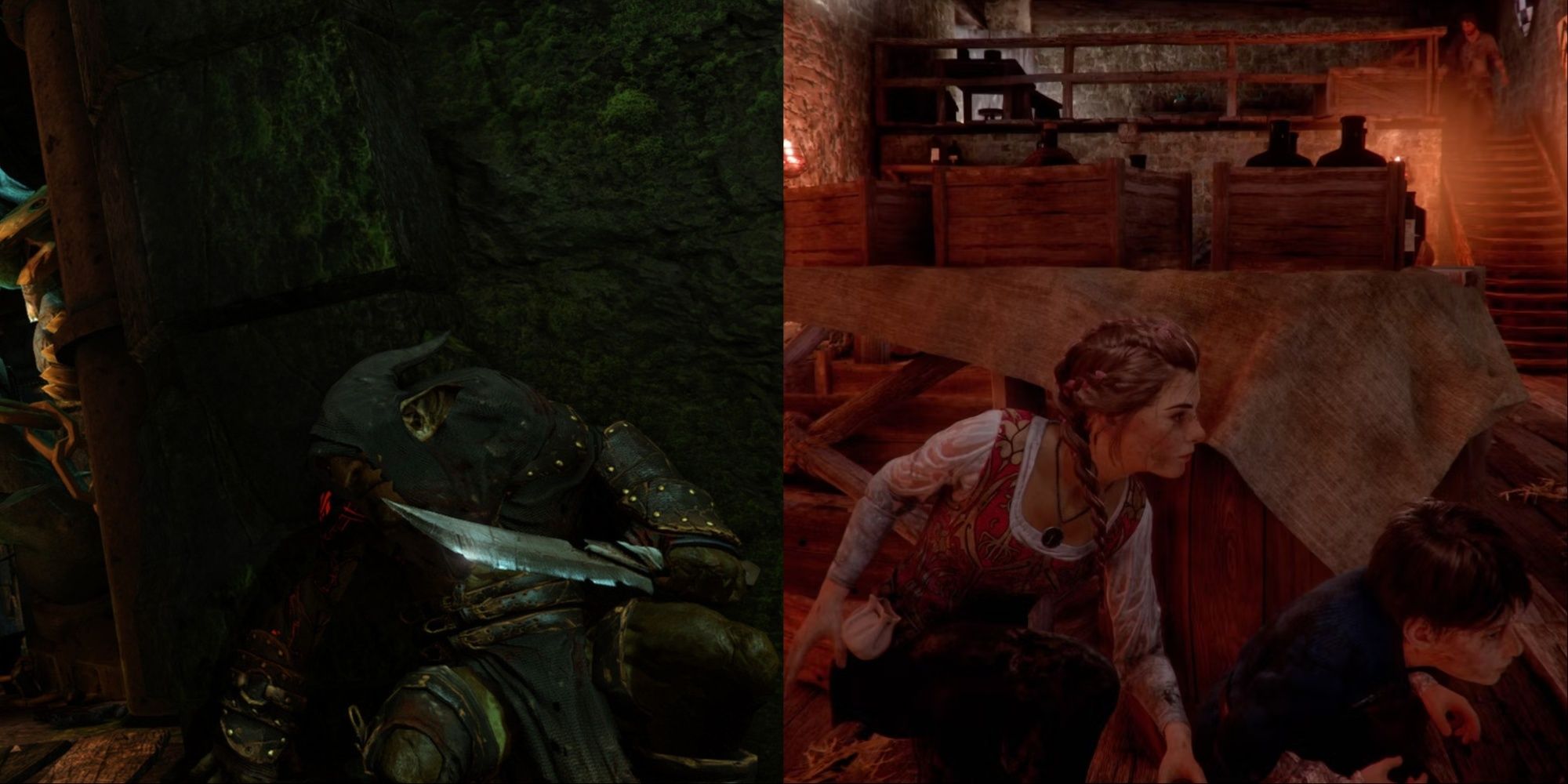 Split image Styx Master of Shadows, A Plague Tale Innocence