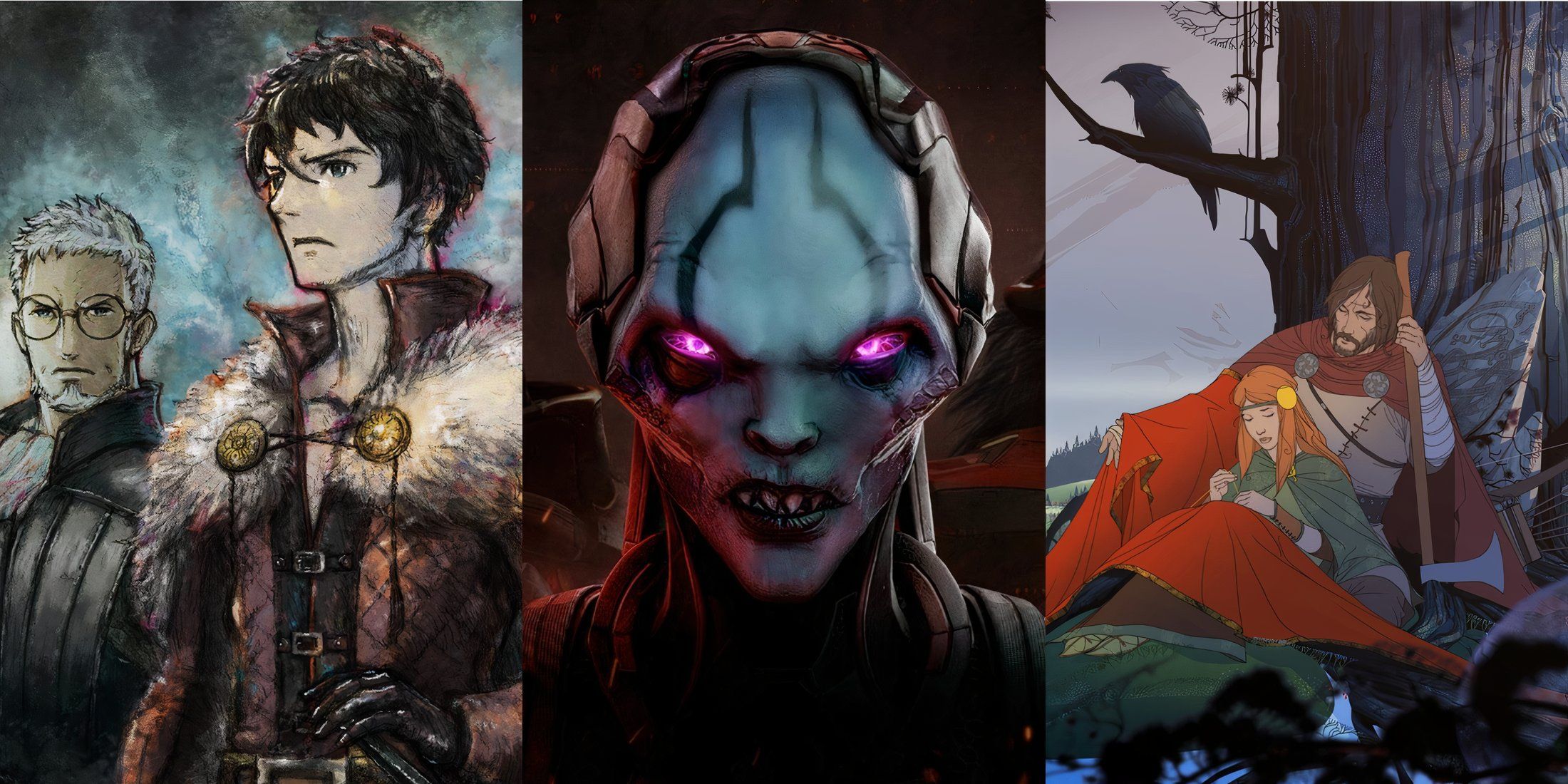 Images depicting Triangle Strategy, XCOM 2, and Banner Saga