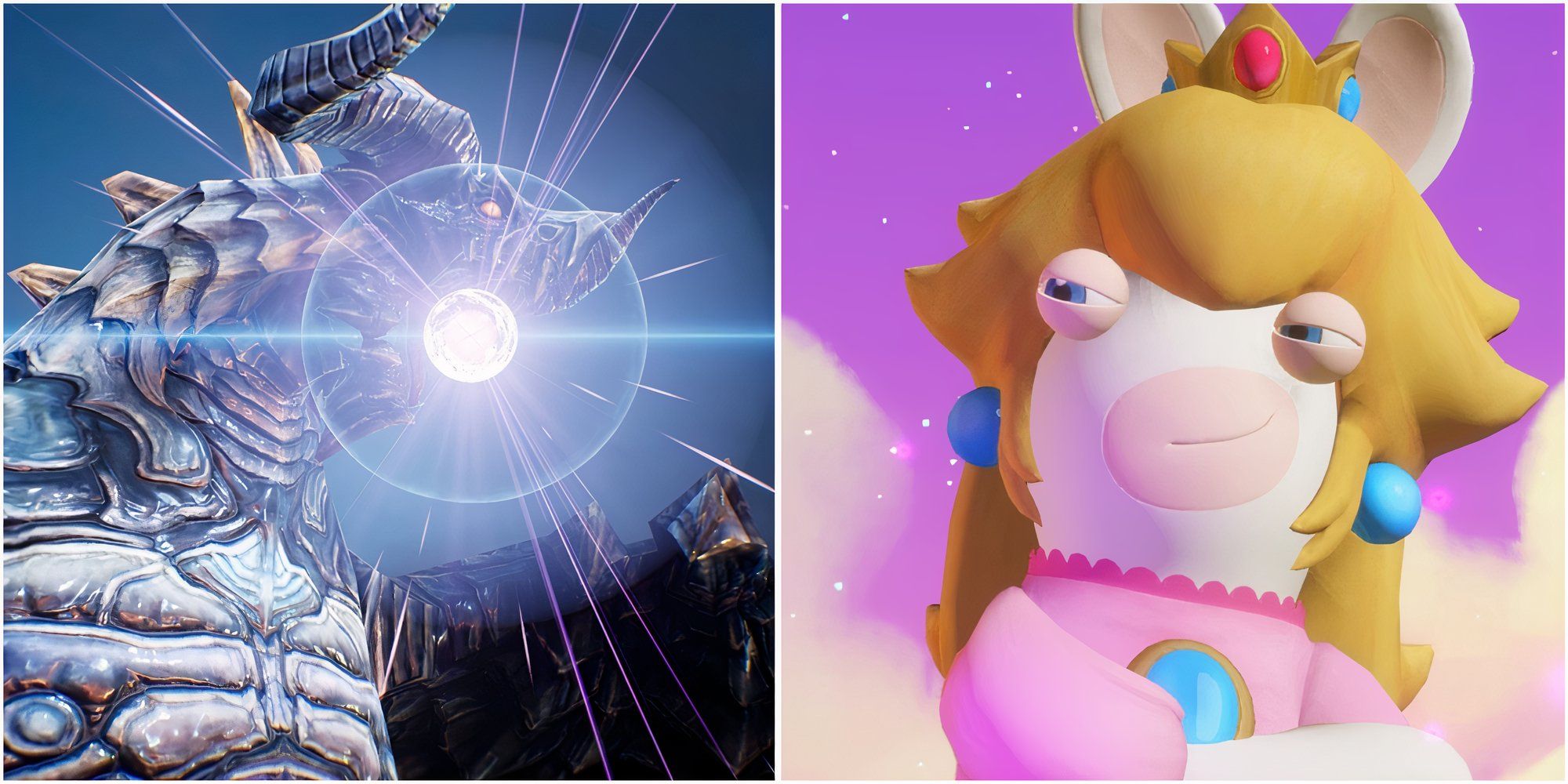 Bahamut in The Diofield Chronicle and Peach Rabbid in Mario + Rabbids Sparks Of Hope