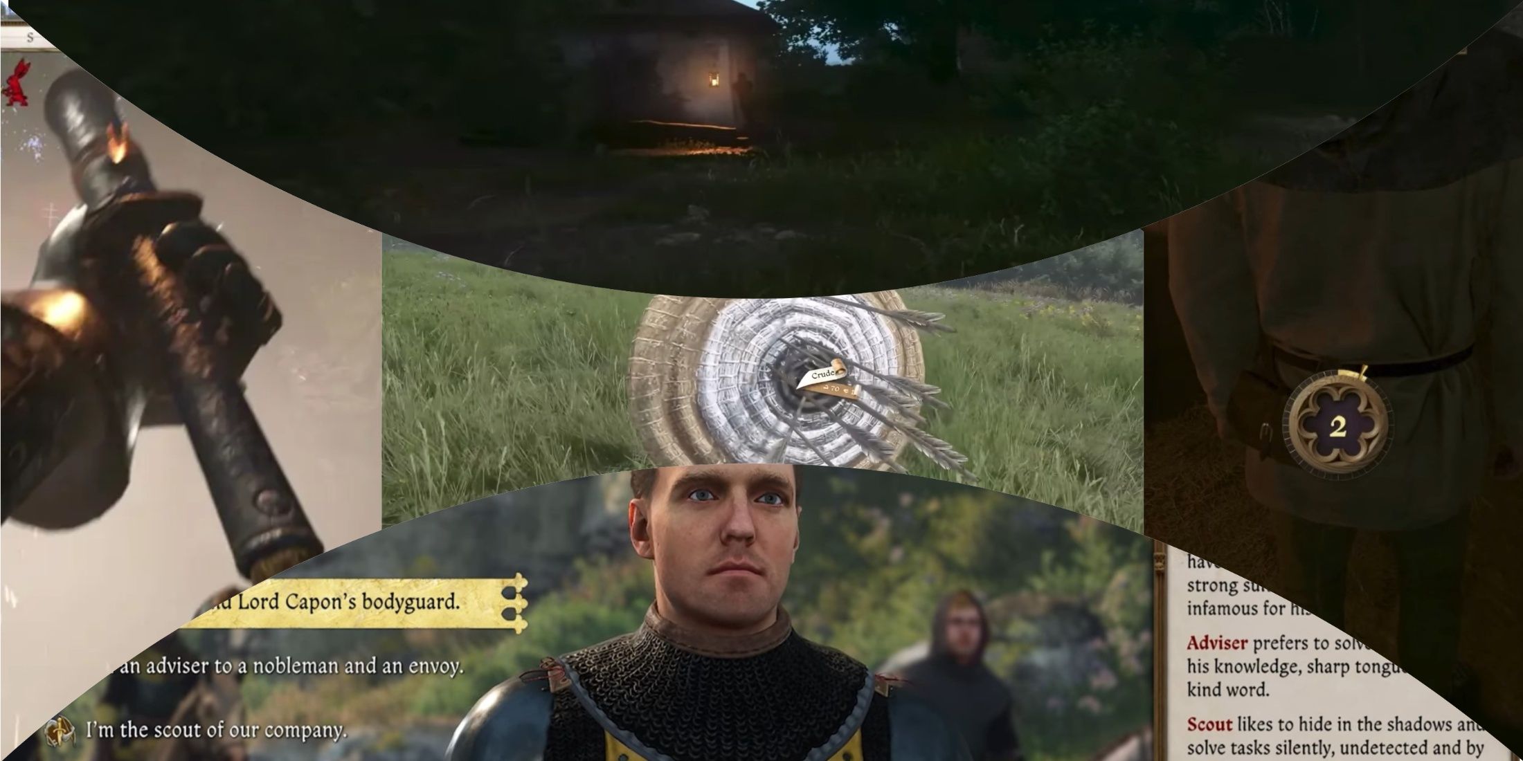 Kingdom Come Deliverance 2 Scout playstyle mixed gameplay collage